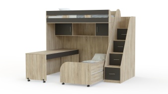 Детская Кровать-чердак Минима КД-136 с рабочей зоной