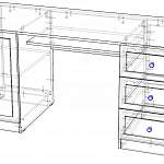 Чертеж Стол письменный Миранда 170 BMS