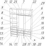 Схема сборки Стеллаж для одежды Мирта 54 BMS