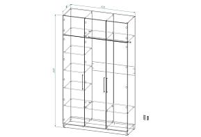 Распашной шкаф Вилета 6 (1500х2600х500)
