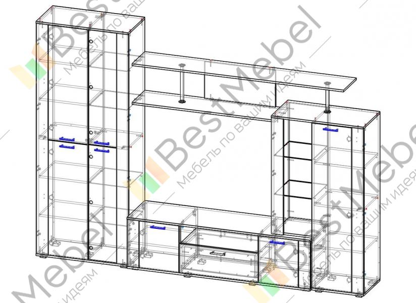 Стенка каскад много мебели схема сборки